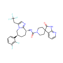 O=C(N[C@@H]1CC[C@@H](c2cccc(F)c2F)Cn2c(CC(F)(F)F)cnc21)N1CCC2(CC1)C(=O)Nc1ncccc12 ZINC000071340721