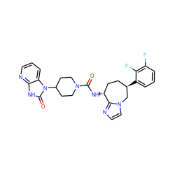 O=C(N[C@@H]1CC[C@@H](c2cccc(F)c2F)Cn2ccnc21)N1CCC(n2c(=O)[nH]c3ncccc32)CC1 ZINC000038257548