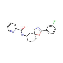O=C(N[C@@H]1CCC[C@@]2(CN=C(c3cccc(Cl)c3)O2)C1)c1ccccn1 ZINC000095590586