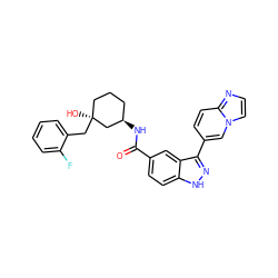 O=C(N[C@@H]1CCC[C@](O)(Cc2ccccc2F)C1)c1ccc2[nH]nc(-c3ccc4nccn4c3)c2c1 ZINC000200793474