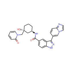 O=C(N[C@@H]1CCC[C@](O)(Cn2ccccc2=O)C1)c1ccc2[nH]nc(-c3ccc4nccn4c3)c2c1 ZINC000200834305