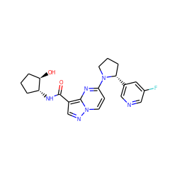 O=C(N[C@@H]1CCC[C@H]1O)c1cnn2ccc(N3CCC[C@@H]3c3cncc(F)c3)nc12 ZINC000169704220
