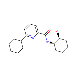 O=C(N[C@@H]1CCCC[C@@H]1O)c1cccc(C2CCCCC2)n1 ZINC000207730548