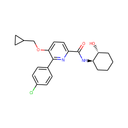 O=C(N[C@@H]1CCCC[C@H]1O)c1ccc(OCC2CC2)c(-c2ccc(Cl)cc2)n1 ZINC000103247953