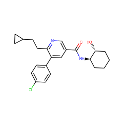 O=C(N[C@@H]1CCCC[C@H]1O)c1cnc(CCC2CC2)c(-c2ccc(Cl)cc2)c1 ZINC000103247989