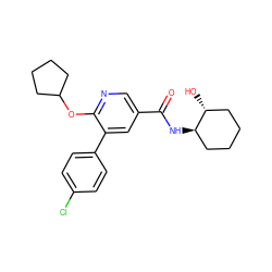 O=C(N[C@@H]1CCCC[C@H]1O)c1cnc(OC2CCCC2)c(-c2ccc(Cl)cc2)c1 ZINC000103247967