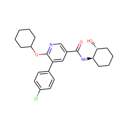 O=C(N[C@@H]1CCCC[C@H]1O)c1cnc(OC2CCCCC2)c(-c2ccc(Cl)cc2)c1 ZINC000103247964