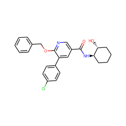 O=C(N[C@@H]1CCCC[C@H]1O)c1cnc(OCc2ccccc2)c(-c2ccc(Cl)cc2)c1 ZINC000103247976