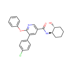 O=C(N[C@@H]1CCCC[C@H]1O)c1cnc(Oc2ccccc2)c(-c2ccc(Cl)cc2)c1 ZINC000103247966