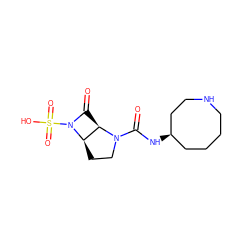 O=C(N[C@@H]1CCCCNCC1)N1CC[C@@H]2[C@H]1C(=O)N2S(=O)(=O)O ZINC000045338704