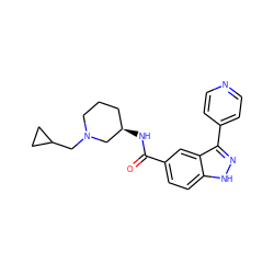 O=C(N[C@@H]1CCCN(CC2CC2)C1)c1ccc2[nH]nc(-c3ccncc3)c2c1 ZINC000205036799