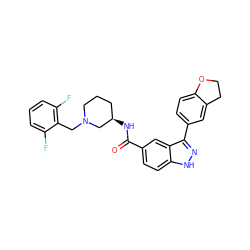 O=C(N[C@@H]1CCCN(Cc2c(F)cccc2F)C1)c1ccc2[nH]nc(-c3ccc4c(c3)CCO4)c2c1 ZINC000199804326