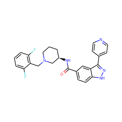 O=C(N[C@@H]1CCCN(Cc2c(F)cccc2F)C1)c1ccc2[nH]nc(-c3ccncc3)c2c1 ZINC000147767517