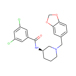 O=C(N[C@@H]1CCCN(Cc2ccc3c(c2)OCO3)C1)c1cc(Cl)cc(Cl)c1 ZINC000028460474