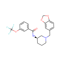 O=C(N[C@@H]1CCCN(Cc2ccc3c(c2)OCO3)C1)c1cccc(OC(F)(F)F)c1 ZINC000028455911