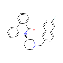 O=C(N[C@@H]1CCCN(Cc2ccc3cc(F)ccc3c2)C1)c1ccccc1-c1ccccc1 ZINC000043020085