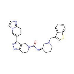 O=C(N[C@@H]1CCCN(Cc2csc3ccccc23)C1)N1CCc2[nH]nc(-c3ccc4nccn4c3)c2C1 ZINC000144793198