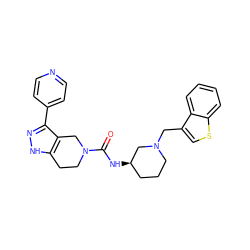 O=C(N[C@@H]1CCCN(Cc2csc3ccccc23)C1)N1CCc2[nH]nc(-c3ccncc3)c2C1 ZINC000145851899