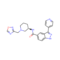 O=C(N[C@@H]1CCCN(Cc2ncon2)C1)c1ccc2[nH]nc(-c3ccncc3)c2c1 ZINC000199801614