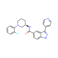 O=C(N[C@@H]1CCCN(c2ccccc2F)C1)c1ccc2[nH]nc(-c3ccncc3)c2c1 ZINC000205011145