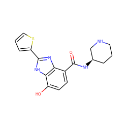 O=C(N[C@@H]1CCCNC1)c1ccc(O)c2[nH]c(-c3cccs3)nc12 ZINC000068206298