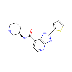 O=C(N[C@@H]1CCCNC1)c1ccnc2nc(-c3cccs3)[nH]c12 ZINC000068249333