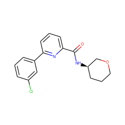 O=C(N[C@@H]1CCCOC1)c1cccc(-c2cccc(Cl)c2)n1 ZINC000207728161