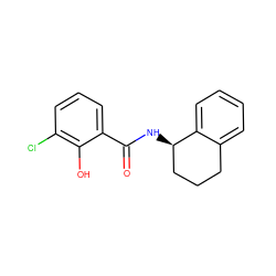O=C(N[C@@H]1CCCc2ccccc21)c1cccc(Cl)c1O ZINC000114426569