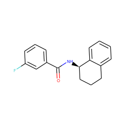 O=C(N[C@@H]1CCCc2ccccc21)c1cccc(F)c1 ZINC000000365022