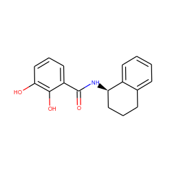 O=C(N[C@@H]1CCCc2ccccc21)c1cccc(O)c1O ZINC000114427446