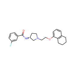 O=C(N[C@@H]1CCN(CCOc2cccc3c2CCCC3)C1)c1cccc(F)c1 ZINC000095573757