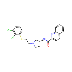 O=C(N[C@@H]1CCN(CCSc2cccc(Cl)c2Cl)C1)c1ccc2ccccc2n1 ZINC000095577843