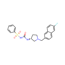 O=C(N[C@@H]1CCN(Cc2ccc3cc(F)ccc3c2)C1)NS(=O)(=O)c1ccccc1 ZINC000043014045