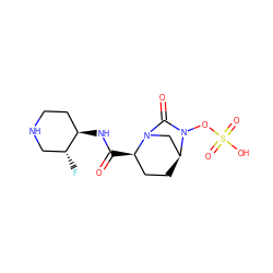 O=C(N[C@@H]1CCNC[C@H]1F)[C@@H]1CC[C@H]2CN1C(=O)N2OS(=O)(=O)O ZINC000096168676