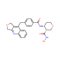 O=C(N[C@@H]1CCOC[C@@H]1C(=O)NO)c1ccc(Cc2c3c(nc4ccccc24)COC3)cc1 ZINC000028821972