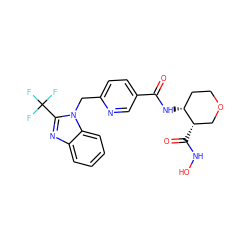 O=C(N[C@@H]1CCOC[C@@H]1C(=O)NO)c1ccc(Cn2c(C(F)(F)F)nc3ccccc32)nc1 ZINC000072127899