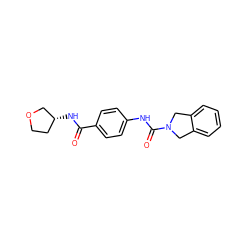 O=C(N[C@@H]1CCOC1)c1ccc(NC(=O)N2Cc3ccccc3C2)cc1 ZINC000165964481