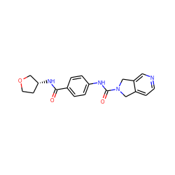 O=C(N[C@@H]1CCOC1)c1ccc(NC(=O)N2Cc3ccncc3C2)cc1 ZINC000167033899