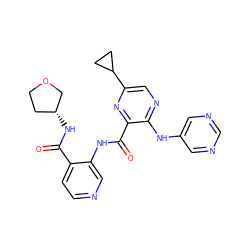 O=C(N[C@@H]1CCOC1)c1ccncc1NC(=O)c1nc(C2CC2)cnc1Nc1cncnc1 ZINC000169701731