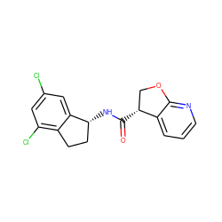 O=C(N[C@@H]1CCc2c(Cl)cc(Cl)cc21)[C@@H]1COc2ncccc21 ZINC000205627697