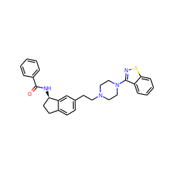 O=C(N[C@@H]1CCc2ccc(CCN3CCN(c4nsc5ccccc45)CC3)cc21)c1ccccc1 ZINC000029038611