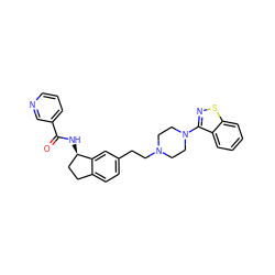 O=C(N[C@@H]1CCc2ccc(CCN3CCN(c4nsc5ccccc45)CC3)cc21)c1cccnc1 ZINC000029038634