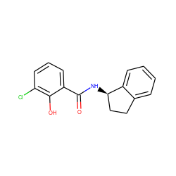 O=C(N[C@@H]1CCc2ccccc21)c1cccc(Cl)c1O ZINC000147075355