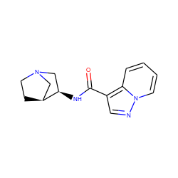 O=C(N[C@@H]1CN2CC[C@H]1C2)c1cnn2ccccc12 ZINC000027753991