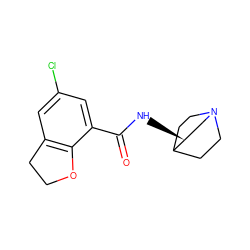 O=C(N[C@@H]1CN2CCC1CC2)c1cc(Cl)cc2c1OCC2 ZINC000026579984