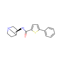 O=C(N[C@@H]1CN2CCC1CC2)c1ccc(-c2ccccc2)s1 ZINC000028522382