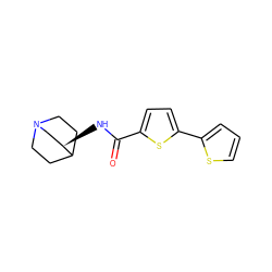 O=C(N[C@@H]1CN2CCC1CC2)c1ccc(-c2cccs2)s1 ZINC000028523780