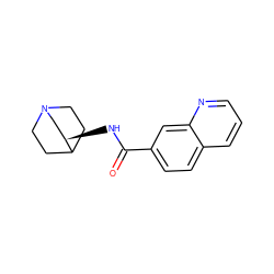 O=C(N[C@@H]1CN2CCC1CC2)c1ccc2cccnc2c1 ZINC000116233486