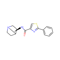 O=C(N[C@@H]1CN2CCC1CC2)c1csc(-c2ccccc2)n1 ZINC000028522356