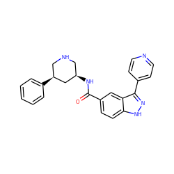 O=C(N[C@@H]1CNC[C@H](c2ccccc2)C1)c1ccc2[nH]nc(-c3ccncc3)c2c1 ZINC000146135653